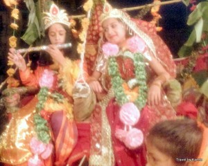 Kids dressed as Rdha, Krishna and Gopi all set in their new avatar