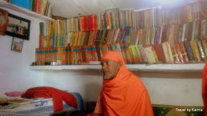 Shankar Swamyji in his small room with his books and Maa Kali